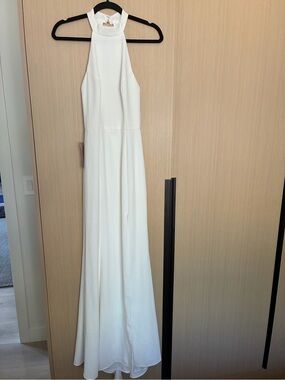 BHLDN White Halter-Style Maxi Gown